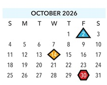 District School Academic Calendar for Devonshire Elementary for October 2026