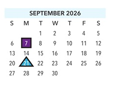 District School Academic Calendar for Devonshire Elementary for September 2026