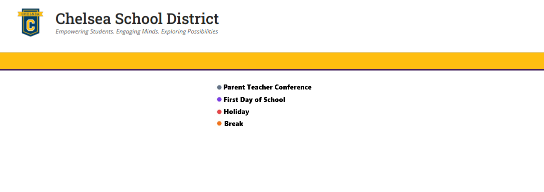 District School Academic Calendar Key for Chelsea High School