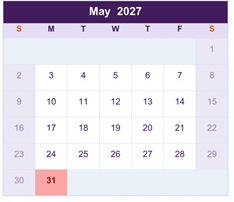 District School Academic Calendar for Chelsea High School for May 2027