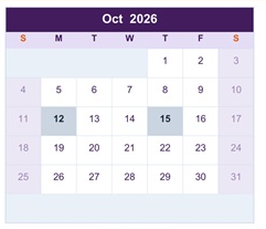 District School Academic Calendar for Chelsea High School for October 2026