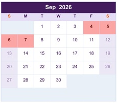 District School Academic Calendar for Chelsea High School for September 2026