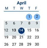 District School Academic Calendar for Thurgood Marshall Elem for April 2027