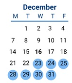 District School Academic Calendar for Thurgood Marshall Elem for December 2026