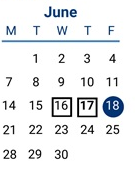 District School Academic Calendar for Thurgood Marshall Elem for June 2027