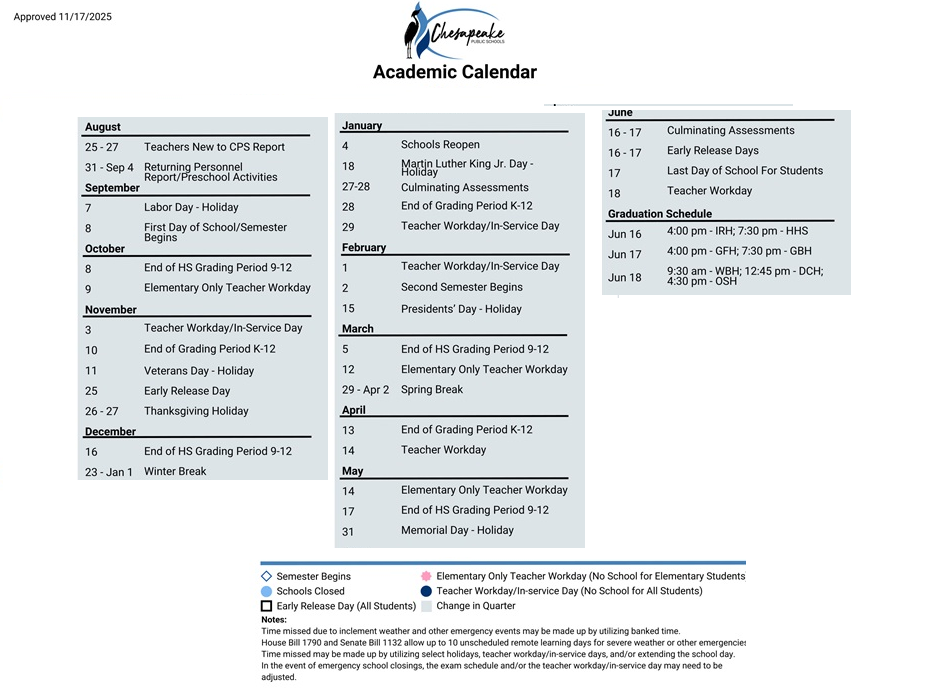 District School Academic Calendar Key for Thurgood Marshall Elem