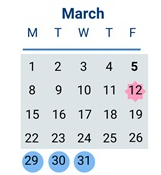 District School Academic Calendar for Thurgood Marshall Elem for March 2027