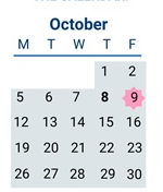 District School Academic Calendar for Thurgood Marshall Elem for October 2026