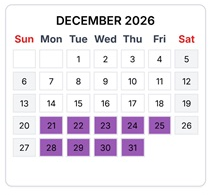 District School Academic Calendar for Midlothian High for December 2026