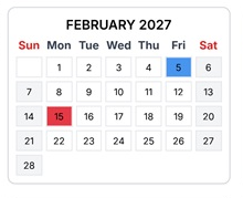 District School Academic Calendar for Midlothian High for February 2027