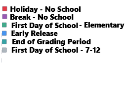 District School Academic Calendar Legend for Midlothian High