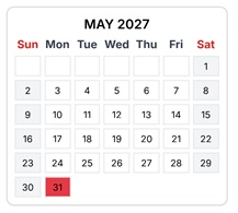 District School Academic Calendar for Midlothian High for May 2027