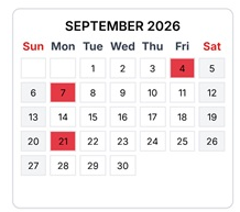 District School Academic Calendar for Midlothian High for September 2026