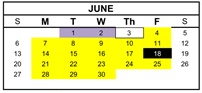 District School Academic Calendar for Oakdale for June 2027