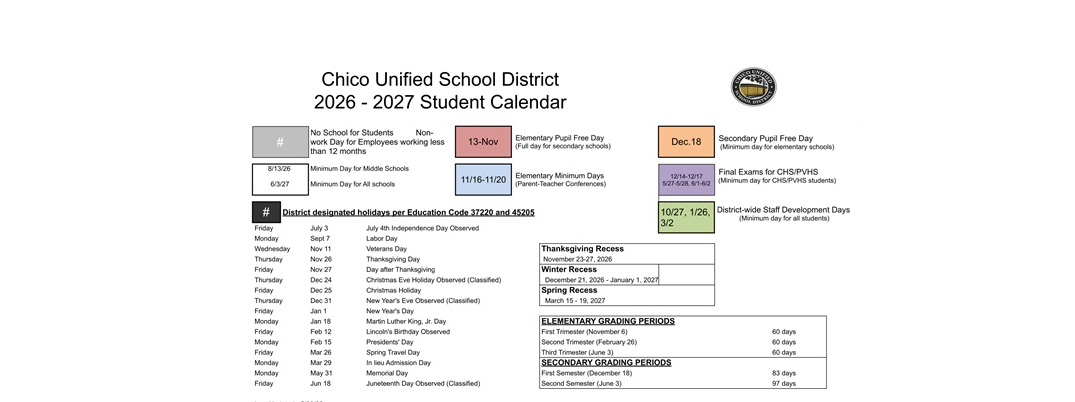 District School Academic Calendar Key for Oakdale