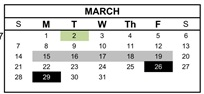District School Academic Calendar for Oakdale for March 2027