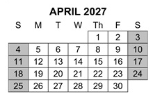 District School Academic Calendar for Boys Republic High for April 2027