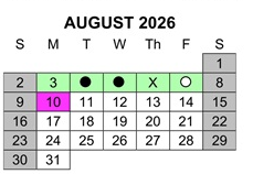 District School Academic Calendar for Boys Republic High for August 2026