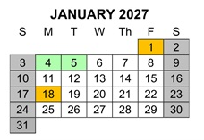 District School Academic Calendar for Boys Republic High for January 2027