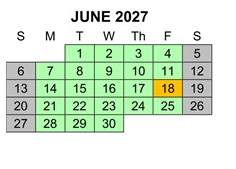 District School Academic Calendar for Boys Republic High for June 2027