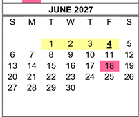 District School Academic Calendar for Corky Mcmillin Elementary for June 2027