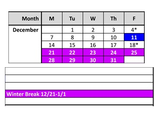 District School Academic Calendar for Northside Elementary School for December 2026