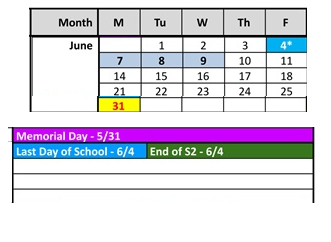 District School Academic Calendar for Northside Elementary School for June 2027