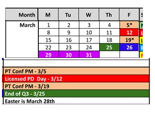District School Academic Calendar for Northside Elementary School for March 2027