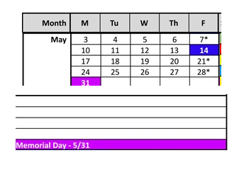 District School Academic Calendar for Northside Elementary School for May 2027