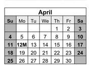 District School Academic Calendar for Pleasant Hill Elementary School for April 2027