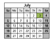 District School Academic Calendar for Pleasant Hill Elementary School for July 2026