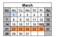 District School Academic Calendar for Pleasant Hill Elementary School for March 2027