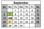 District School Academic Calendar for Pleasant Hill Elementary School for September 2026