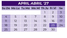 District School Academic Calendar for Clovis High for April 2027