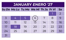 District School Academic Calendar for Clovis High for January 2027