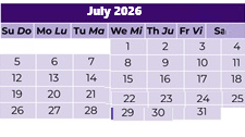 District School Academic Calendar for Clovis High for July 2026