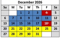District School Academic Calendar for Maple Creek Elementary for December 2026