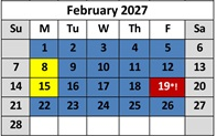 District School Academic Calendar for Maple Creek Elementary for February 2027