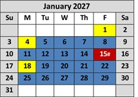 District School Academic Calendar for Maple Creek Elementary for January 2027