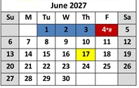 District School Academic Calendar for Maple Creek Elementary for June 2027