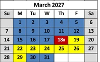 District School Academic Calendar for Maple Creek Elementary for March 2027