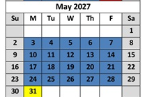 District School Academic Calendar for Maple Creek Elementary for May 2027