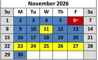 District School Academic Calendar for Maple Creek Elementary for November 2026