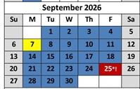 District School Academic Calendar for Maple Creek Elementary for September 2026