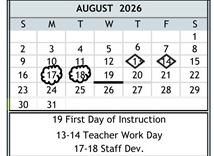 District School Academic Calendar for Duke (bobby G.) Elementary for August 2026