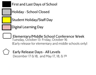 District School Academic Calendar Legend for Acworth Elementary School