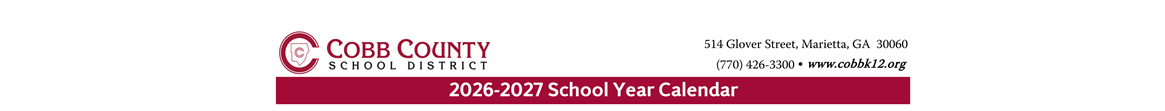 District School Academic Calendar for Acworth Elementary School