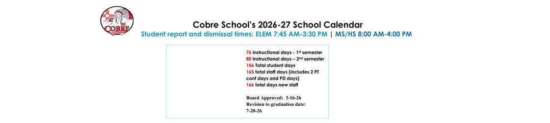 District School Academic Calendar Key for Central Elementary