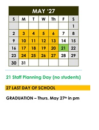 District School Academic Calendar for Central Elementary for May 2027