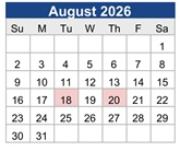 District School Academic Calendar for Bloomington High for August 2026